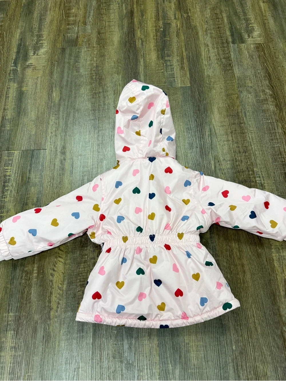 Old Navy Girls Winter Coat Pink Hearts Water Resistant Pockets 2T